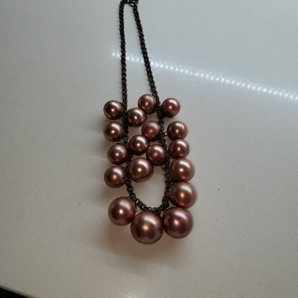 TRUE VINTAGE COPPER COLOR BALL NECKLACE